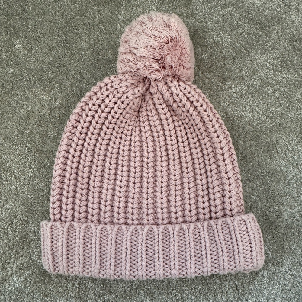 Jamie Kay Old Rose Knit Pom-Pom Beanie
